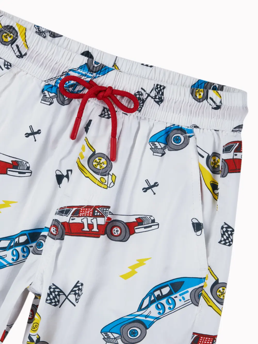 Gini And Jony Boys White Conversational Print Cotton Co-Ordinate Half Sleeves