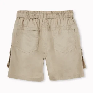 Gini And Jony Boys Beige Solid Cotton Shorts Elasticated