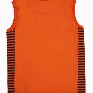 Gini And Jony Boys Orange Typographic Print Cotton Sando Sleeveless