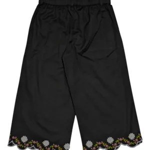 Gini And Jony Girls Black Embroidery Cotton Culottes Elasticated