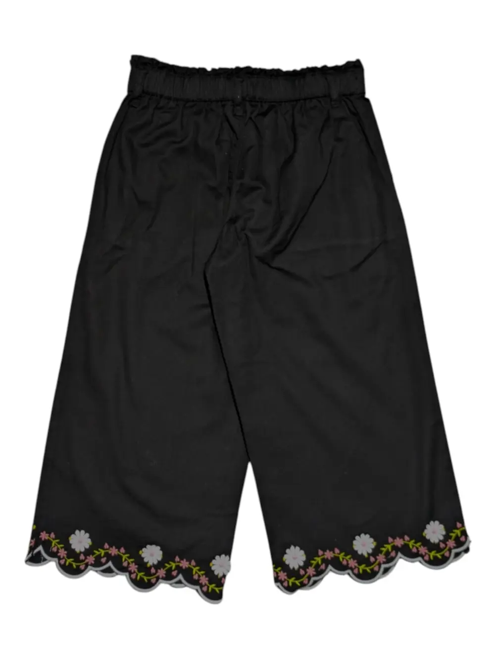 Gini And Jony Girls Black Embroidery Cotton Culottes Elasticated