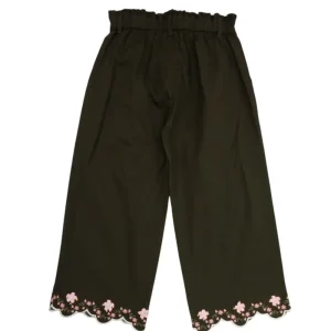 Gini And Jony Girls Olive Embroidery Cotton Culottes Elasticated
