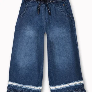 Gini And Jony Girls Blue Washed Denim Culottes Elasticated