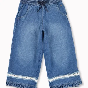 Gini And Jony Girls Blue Washed Denim Culottes Elasticated