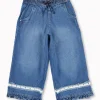 Gini And Jony Girls Blue Washed Denim Culottes Elasticated