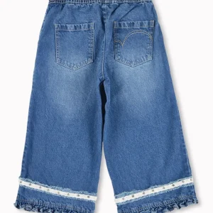 Gini And Jony Girls Blue Washed Denim Culottes Elasticated