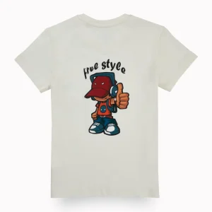 Gini And Jony Boys Off White Graphic Print Cotton T-Shirt Half Sleeves