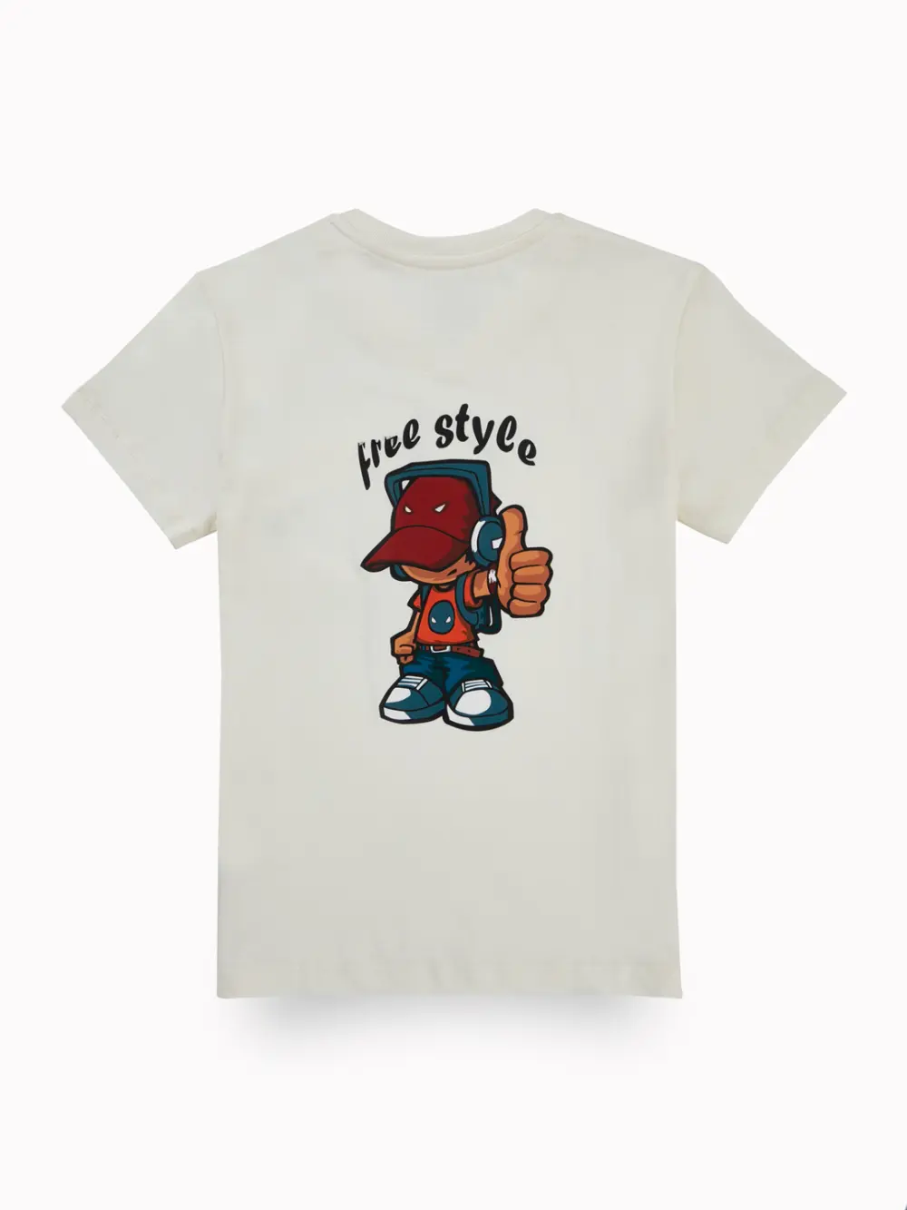 Gini And Jony Boys Off White Graphic Print Cotton T-Shirt Half Sleeves