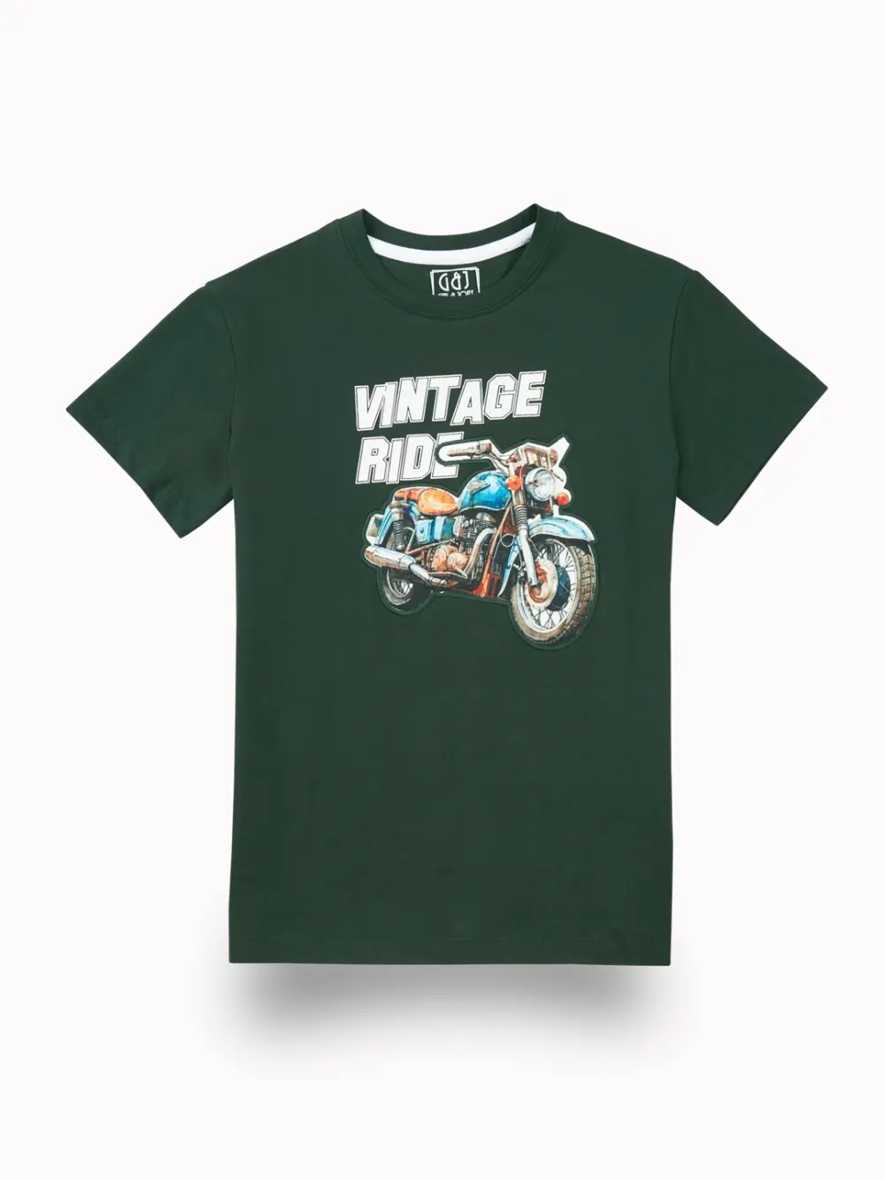 Gini And Jony Boys Dark Green Graphic Print Cotton T-Shirt Half Sleeves
