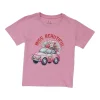 Gini And Jony Girls Pink Graphic Print Cotton Knits Top Half Sleeves 9-10 Years