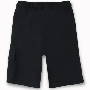 Gini And Jony Boys Black Typographic Print Cotton Bermuda Elasticated