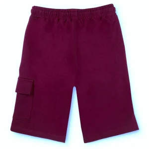 Gini And Jony Boys Burgundy Typographic Print Cotton Bermuda Elasticated