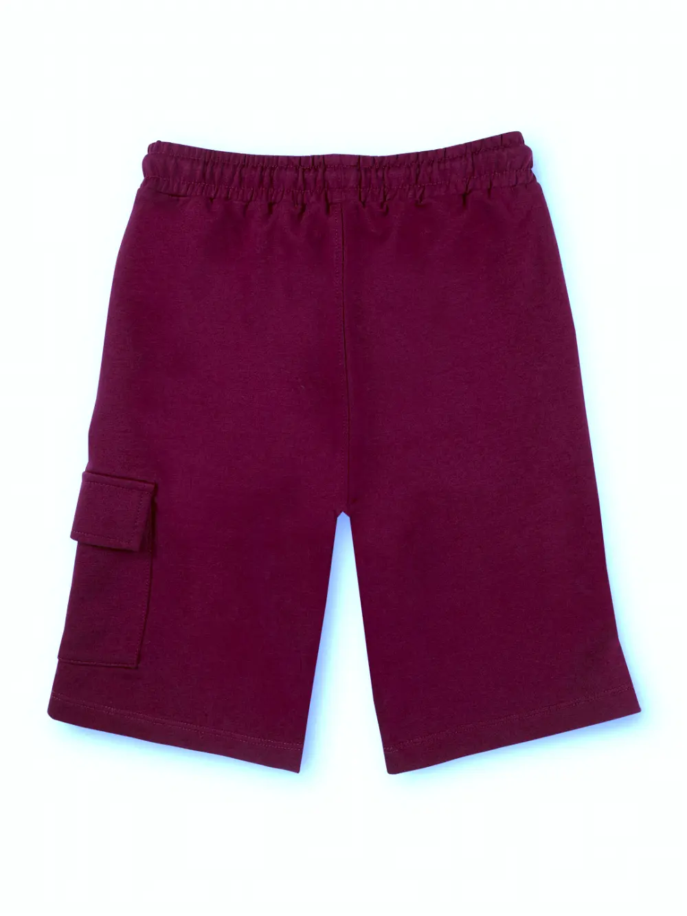 Gini And Jony Boys Burgundy Typographic Print Cotton Bermuda Elasticated