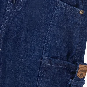 Gini And Jony Boys Dark Blue Solid Denim Bermuda Elasticated