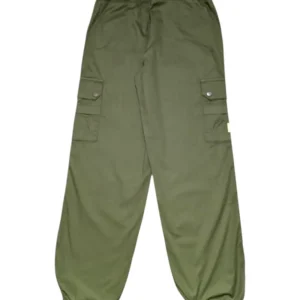 Gini And Jony Boys Olive Solid Cotton Trouser Elasticated