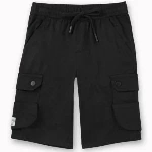 Gini And Jony Boys Black Solid Polyester Bermuda Elasticated