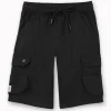 Gini And Jony Boys Black Solid Polyester Bermuda Elasticated