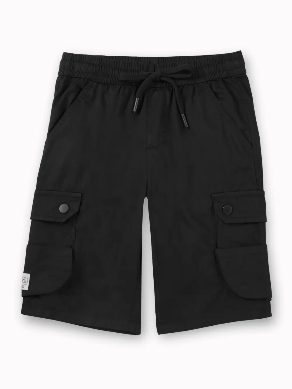 Gini And Jony Boys Black Solid Polyester Bermuda Elasticated