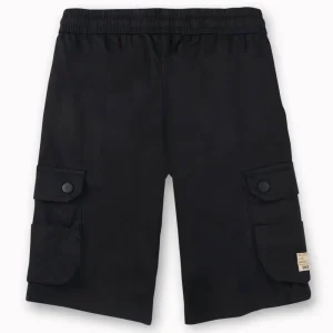 Gini And Jony Boys Black Solid Polyester Bermuda Elasticated