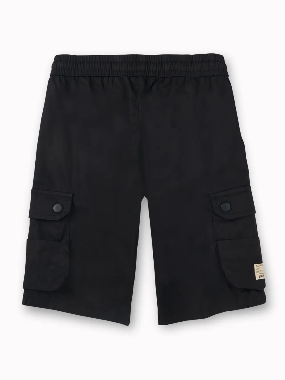 Gini And Jony Boys Black Solid Polyester Bermuda Elasticated