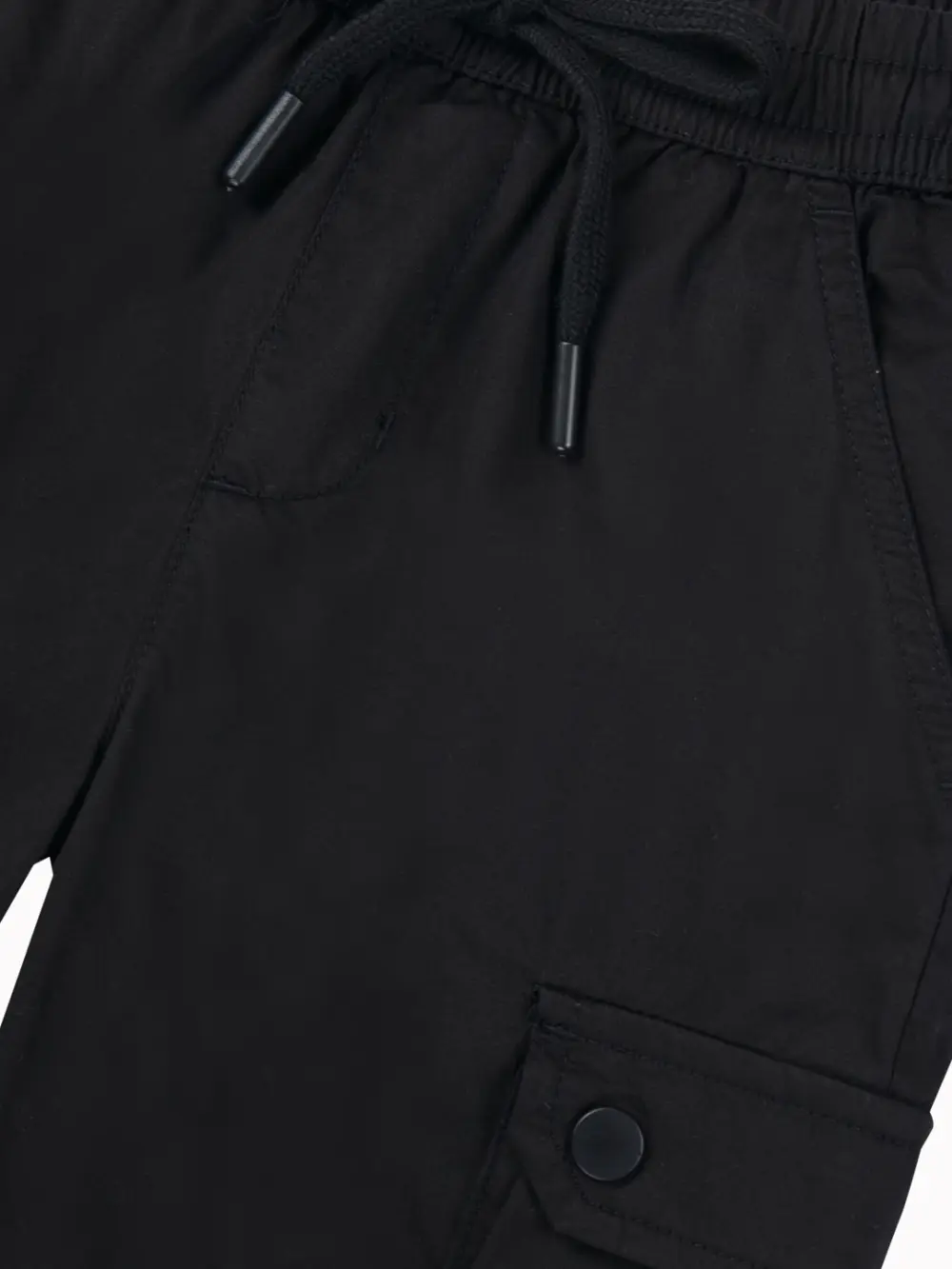 Gini And Jony Boys Black Solid Polyester Bermuda Elasticated