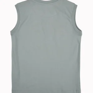 Gini And Jony Boys Grey Typographic Print Cotton Sando Sleeveless