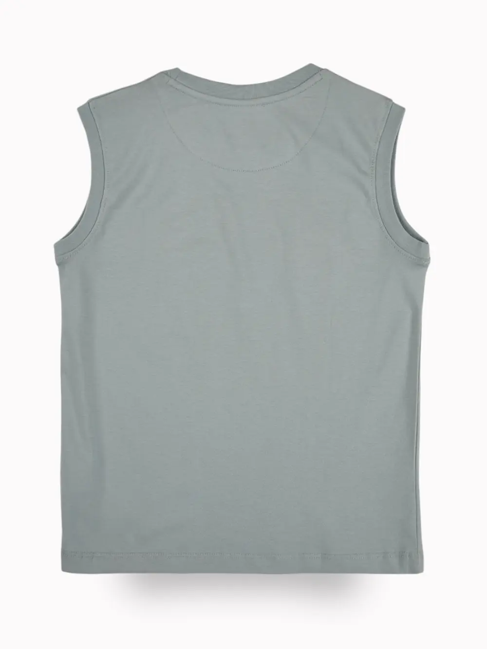 Gini And Jony Boys Grey Typographic Print Cotton Sando Sleeveless