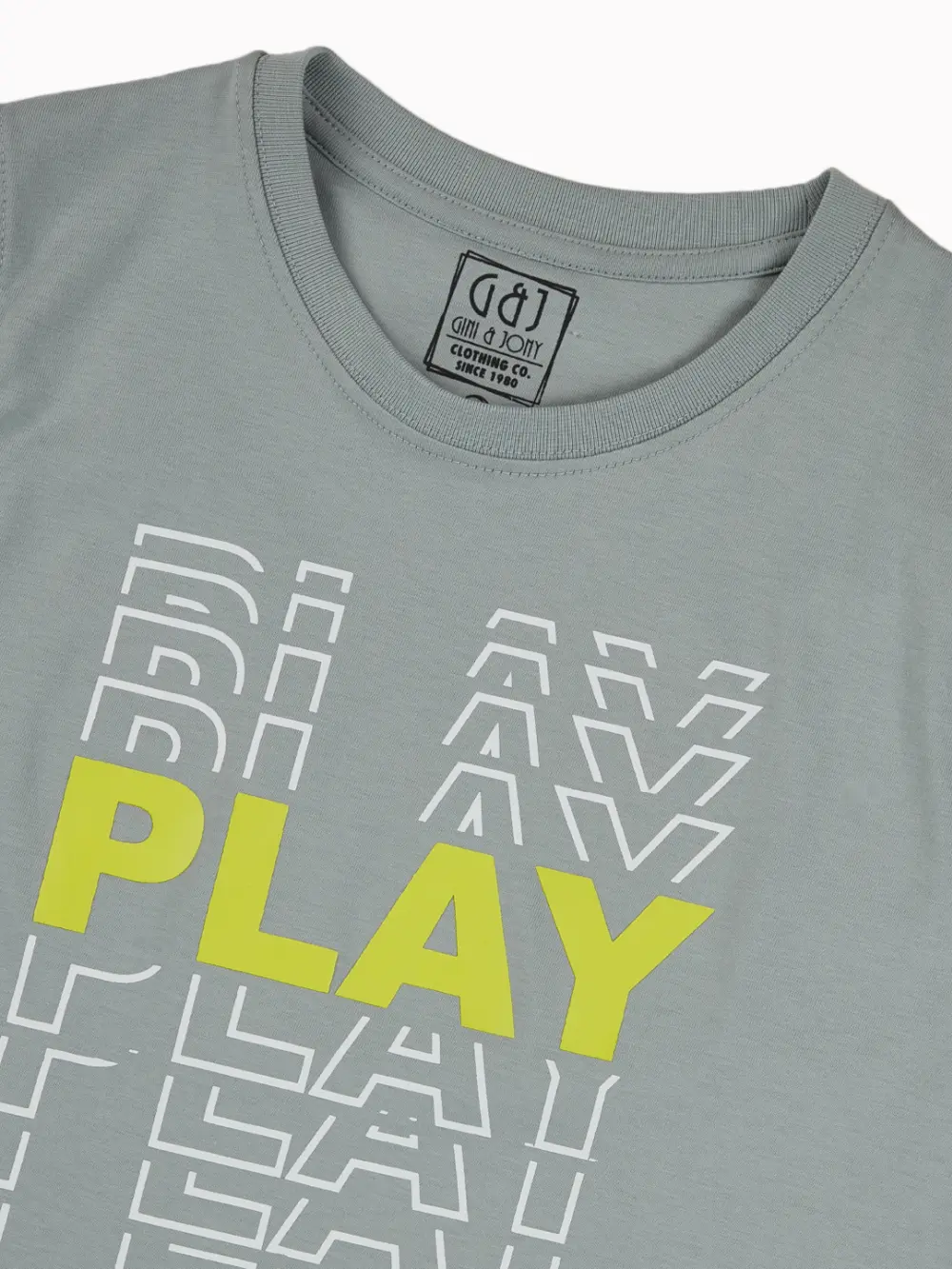 Gini And Jony Boys Grey Typographic Print Cotton Sando Sleeveless