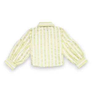 Gini And Jony Girls Yellow Typographic Print Cotton Woven Top Cap Sleeves 13-14 Years