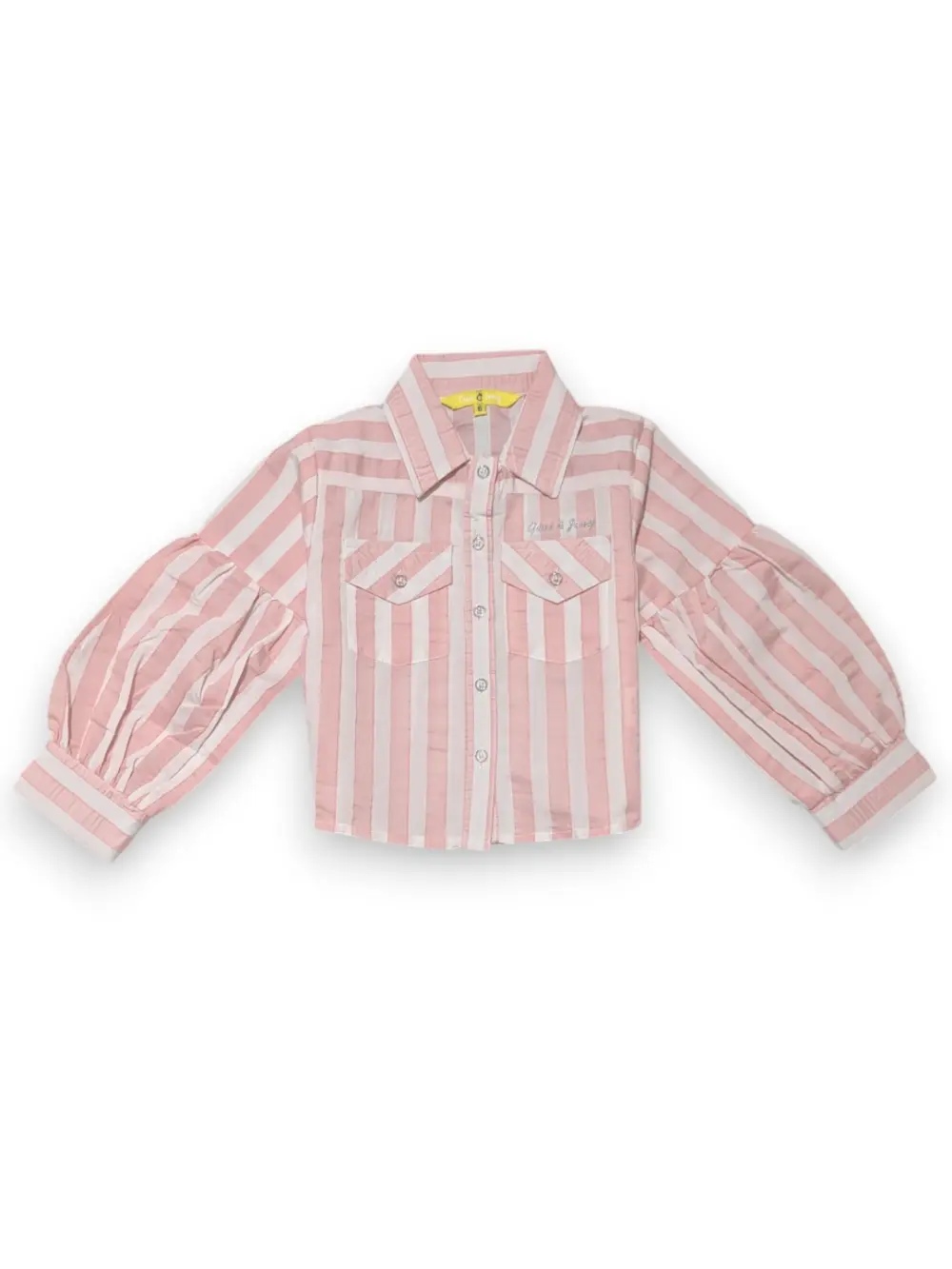 Gini And Jony Girls Pink Typographic Print Cotton Woven Top Cap Sleeves 9-10 Years
