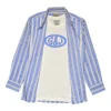 Gini And Jony Boys Blue Stripes Cotton Shirt Full Sleeves