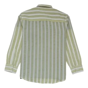 Gini And Jony Boys Green Stripes Cotton Shirt Full Sleeves