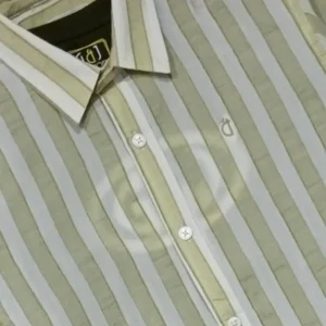 Gini And Jony Boys Green Stripes Cotton Shirt Full Sleeves