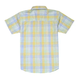Gini And Jony Boys Yellow Checks Cotton Shirt Half Sleeves