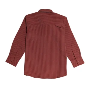 Gini And Jony Boys Red Stripes Cotton Shirt Full Sleeves