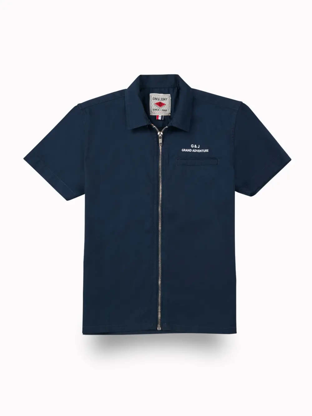 Gini And Jony Boys Navy Blue Typographic Print Cotton Shirt Half Sleeves
