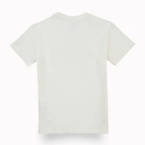 Gini And Jony Boys Off White Metallic Print Cotton T-Shirt Half Sleeves
