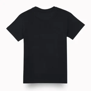 Gini And Jony Boys Black Metallic Print Cotton T-Shirt Half Sleeves