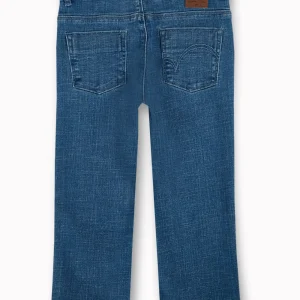Gini And Jony Girls Blue Solid Denim Capri Fixed Waist