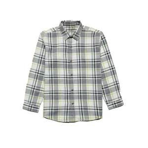 Gini And Jony Boys Grey Checks Cotton Shirt Full Sleeves