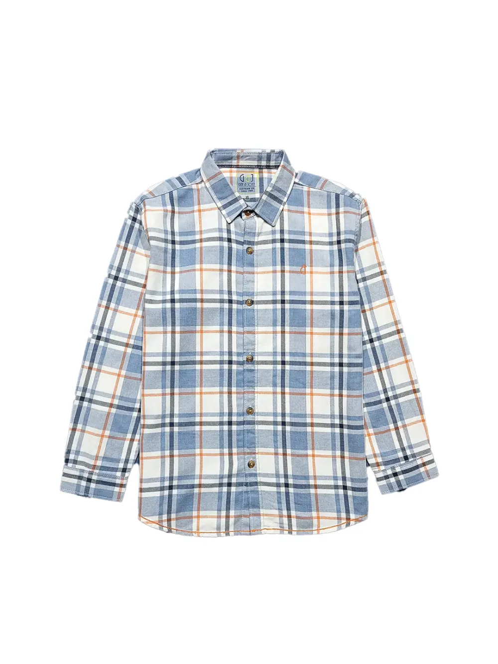 Gini And Jony Boys Blue Checks Cotton Shirt Full Sleeves