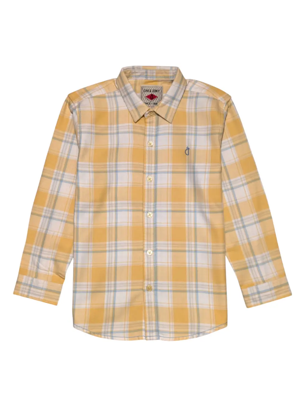 Gini And Jony Boys Yellow Checks Cotton Shirt Full Sleeves