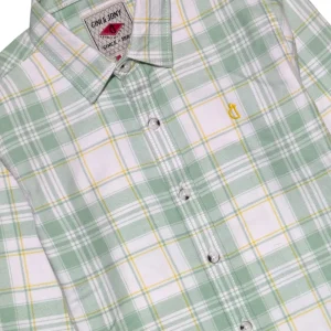 Gini And Jony Boys Green Checks Cotton Shirt Full Sleeves