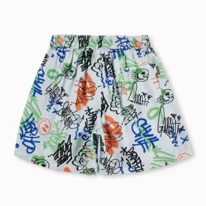 Gini And Jony Boys White Graffiti Print Cotton Boxer Shorts Elasticated