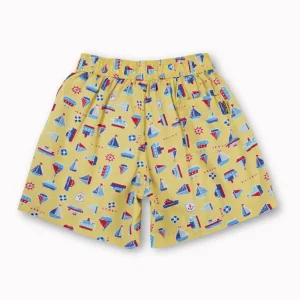 Gini And Jony Boys Yellow Conversational Print Cotton Boxer Shorts Elasticated