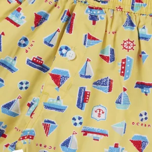 Gini And Jony Boys Yellow Conversational Print Cotton Boxer Shorts Elasticated