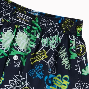 Gini And Jony Boys Blue Graffiti Print Cotton Boxer Shorts Elasticated