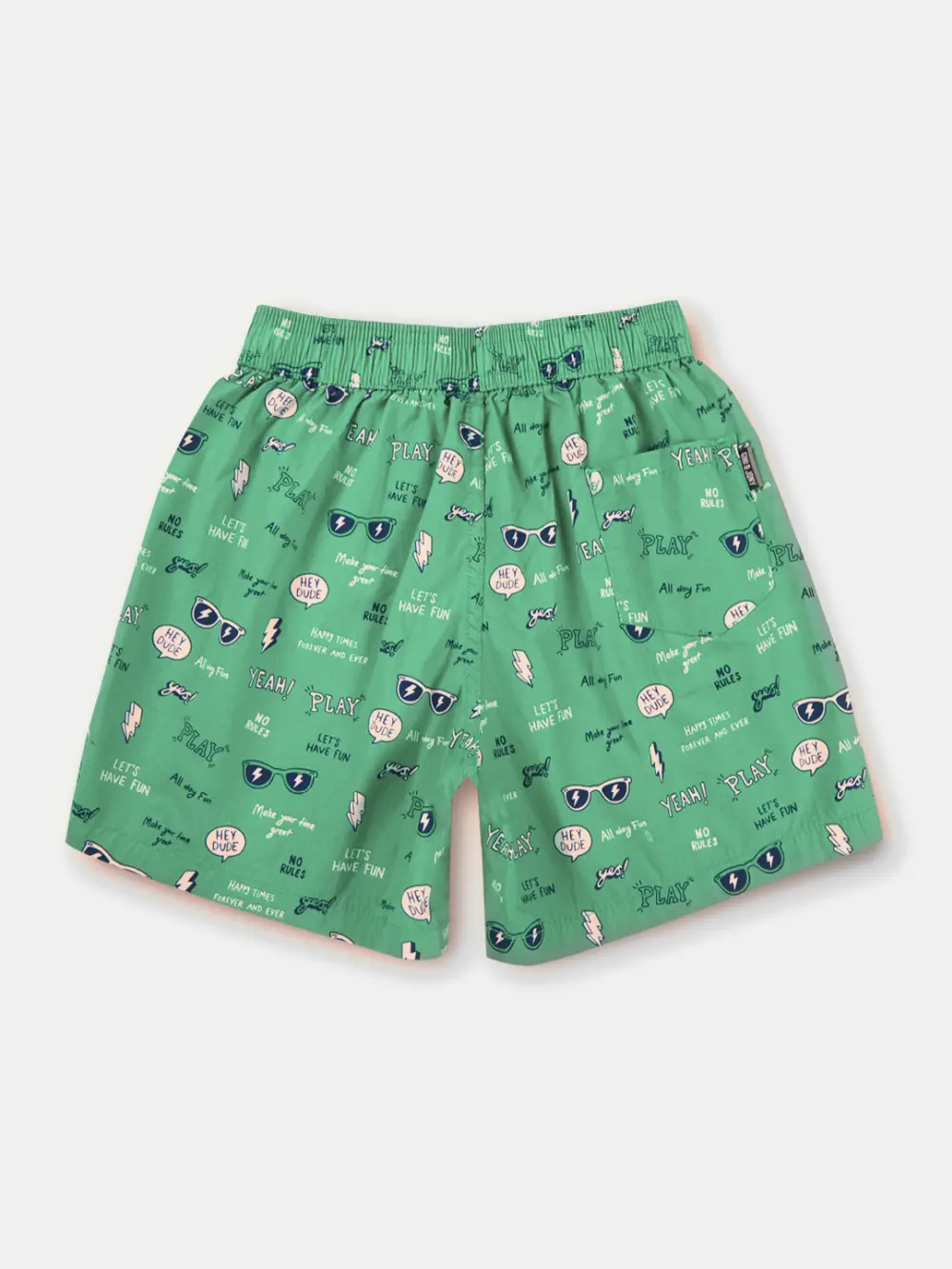 Gini And Jony Boys Green Conversational Print Cotton Boxer Shorts Elasticated