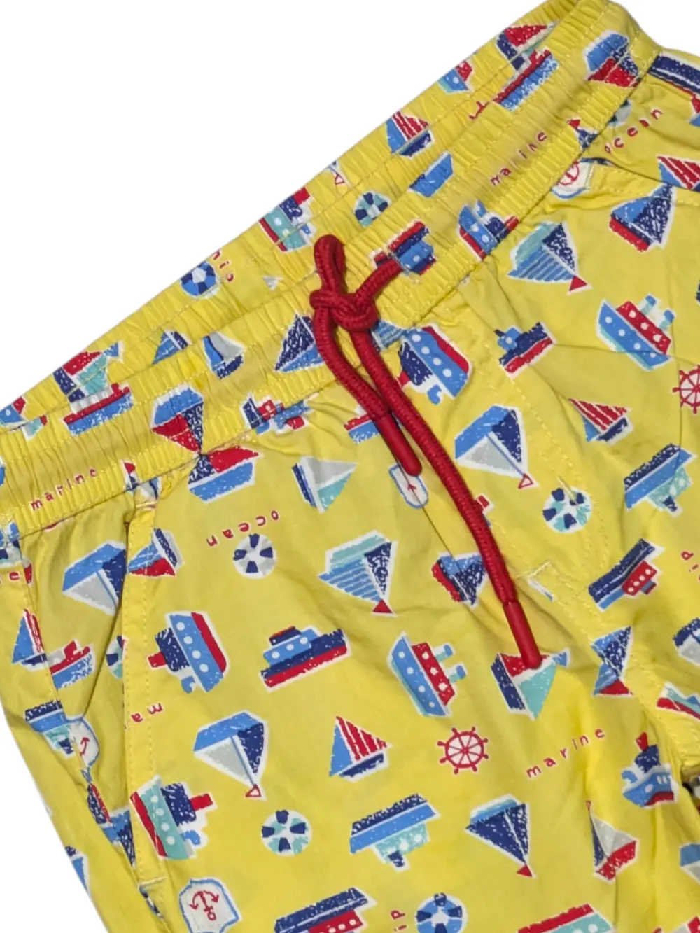 Gini And Jony Boys Yellow Conversational Print Cotton Bermuda Elasticated
