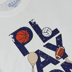 Gini And Jony Boys White Graphic Print Cotton T-Shirt Half Sleeves